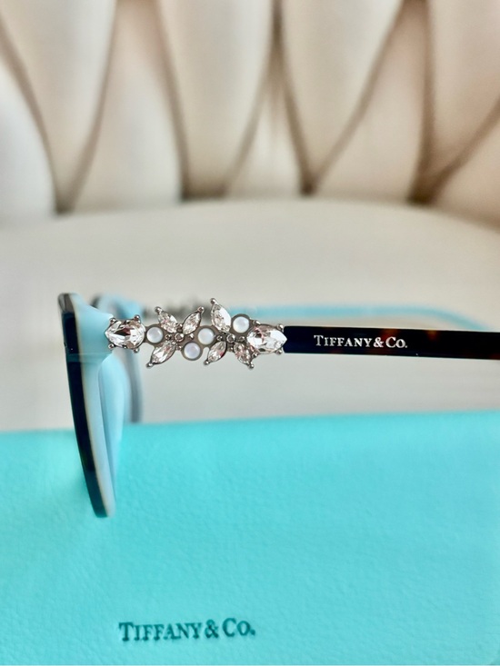 Tiffany & Co. Black Frames with Tiffany Blue Temples and Crystal Accents